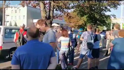 Rally in support of popular activist Svetlana Tikhanovskaya in Belarus