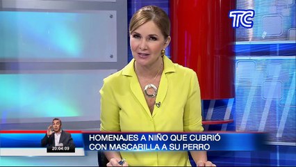 Policía dio homenaje y ayuda al niño que cubrió con mascarilla a su perro