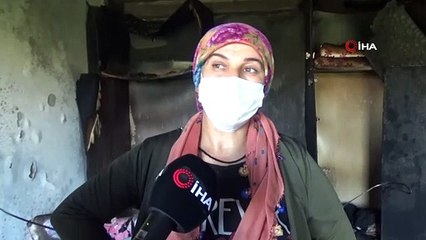 Klima bomba gibi patladı, ev küle döndü