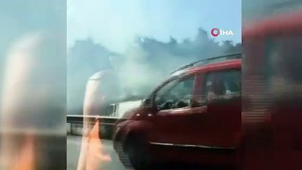 Bursa İstanbul karayolunda korku dolu anlar