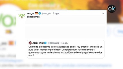 Vox responde a los que piden un referéndum por la república: "¿Y si ilegalizamos partidos separatistas?"