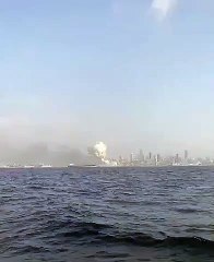 La explosión de Beirut vista desde el mar Mediterráneo