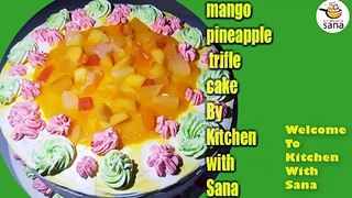 mango pineapple trifle cake How To Make Mango Pineapple Trifel Cake  By Kitchen with Sana