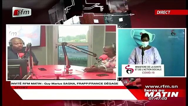 GUY MARIUS SAGNA, FRAPP/FRANCE DEGAGE invité de RFM Matin dans INFOS du MATIN du 07 Aout 2020