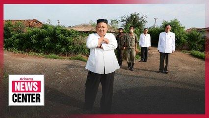 Kim Jong-un makes rare inspection at flood-damaged village