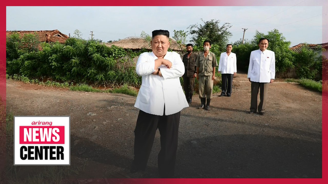 Kim Jong-un makes rare inspection at flood-damaged village