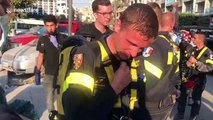 Beirut citizen thanks French firefighters as cleaning and rescue efforts continue