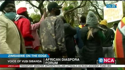 Crowds of protesters dispersed at Zimbabwean embassy