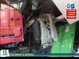 RTG/Accident d’un camion semi-remorque à Sotéga dans le 2éme arrondissement de Libreville
