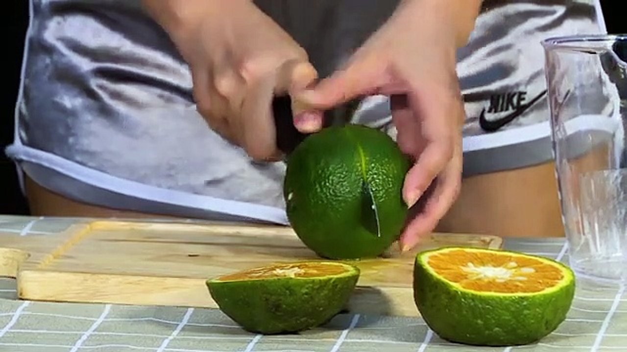 Super Cool Orange Juice - Beautiful girl Cooking
