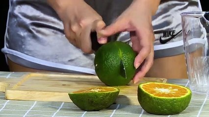 Super Cool Orange Juice - Beautiful girl Cooking