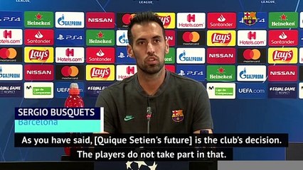 Setien's future not down to Barcelona players - Busquets
