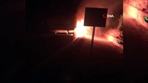 Antalya-Konya karayolunda seyir halindeki kamyon  böyle alev alev yandı