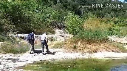 Contrôle des policiers de l'Office Français de la Biodiversité dans les gorges du Gardon