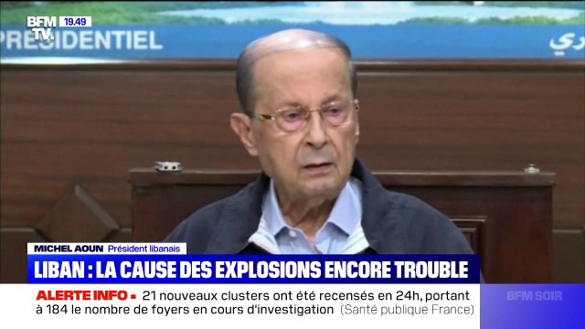 Trois jours après la double explosion de Beyrouth, le président libanais évoque la négligence ou un missile ou une bombe
