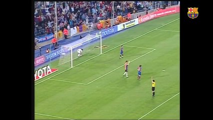 Messi's first official goal for FC Barcelona