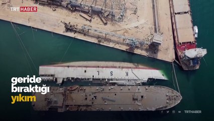 Beyrut'taki patlamanın geride bıraktığı yıkım havadan görüntülendi