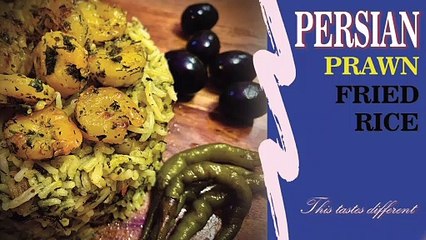 Traditional Persian prawn fried rice پلو میگو