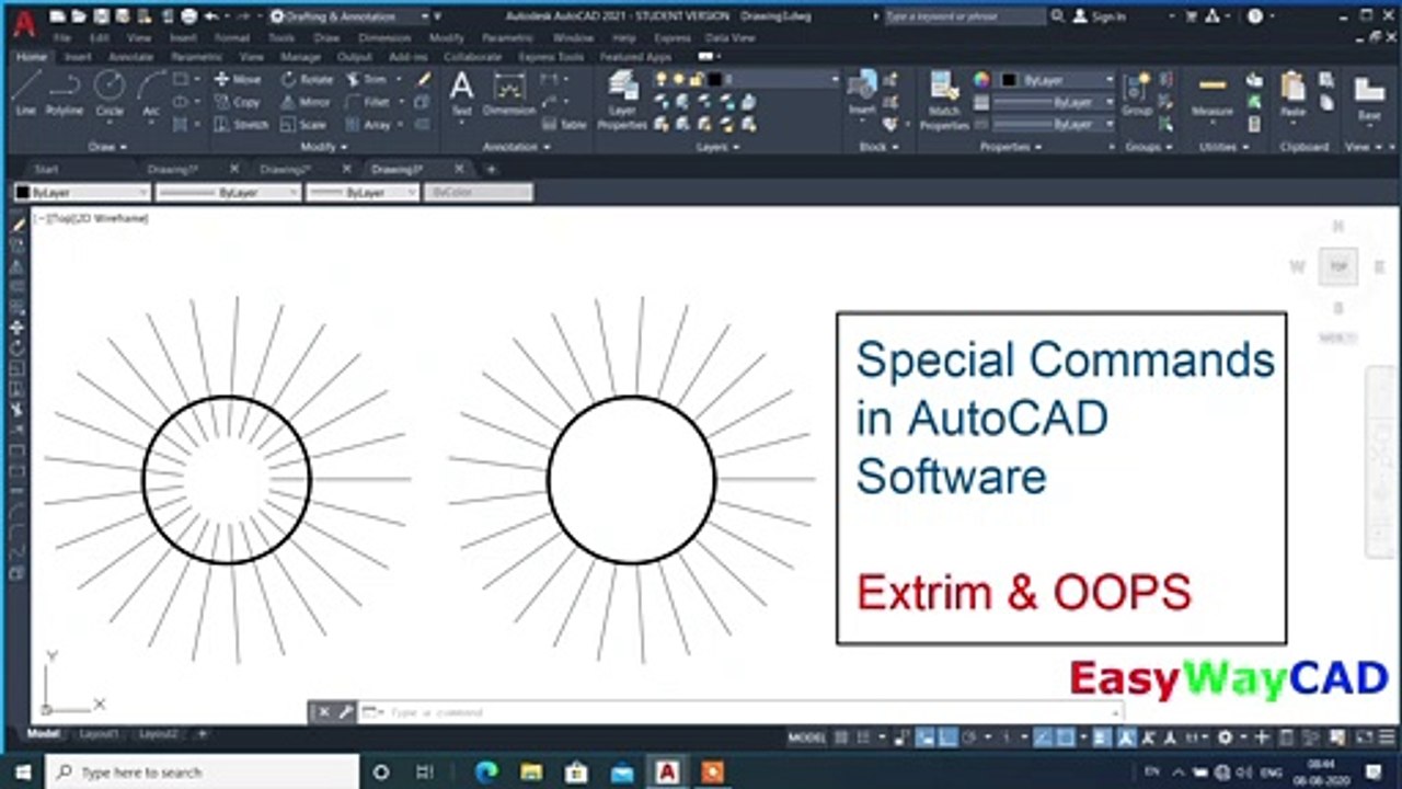 Special Commands in AutoCAD Software : Extrim & OOPS