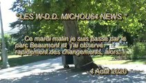 LES W-D.D. MICHOU64 NEWS - 4 AOUT 2020 - PAU - RETOUR AU PARC BEAUMONT POUR VÉRIFIER MES OBSERVATIONS