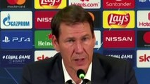 Football - Champions League - Rudi Garcia en conférence de presse après la qualification de Lyon contre la Juventus