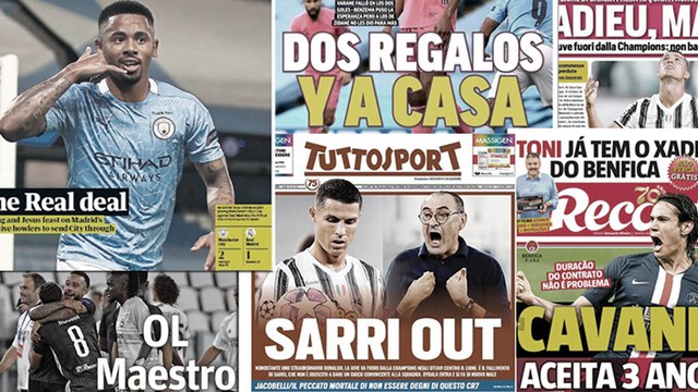 La presse italienne réclame la tête de Maurizio Sarri, la France rend hommage à l'exploit lyonnais