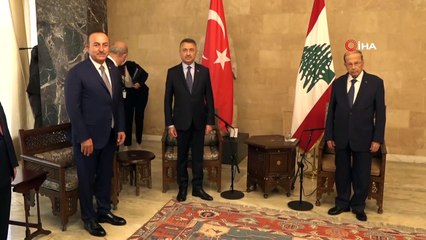- Cumhurbaşkanı Yardımcısı Oktay ve Bakan Çavuşoğlu, Lübnan Devlet Başkanı tarafından kabul edildi
