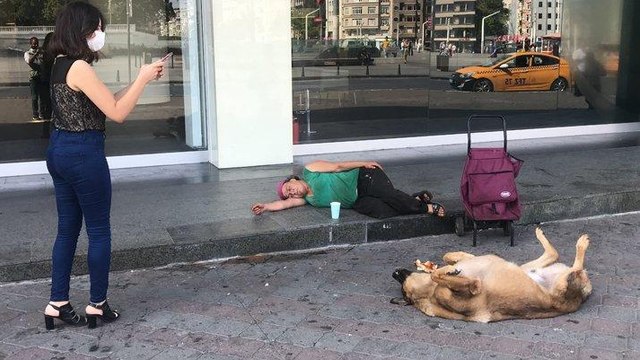 Taksim’de dikkat çeken görüntü: Vatandaşlar fotoğrafını çekti