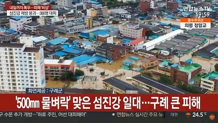 물에 잠긴 대지…하늘에서 본 침수 현장