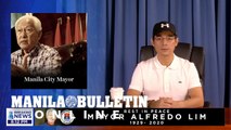 Manila Mayor Isko Moreno grieves the death of former city mayor Alfredo Lim