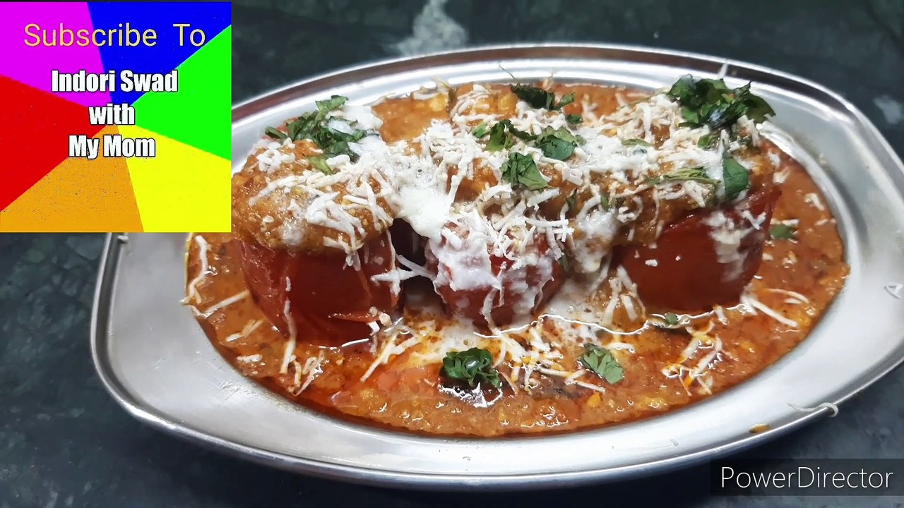 भरवां टमाटर बिल्कुल शाही अंदाज में मावा पनीर ड्राई फ्रूट्स की ग्रेवी वाले | Stuffed Tamoto recipe |  How to make gravy in restaurant Style,