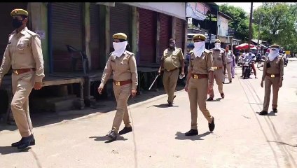 दो दिन के लॉकडाउन का निरीक्षण करने निकली इकदिल थाना पुलिस