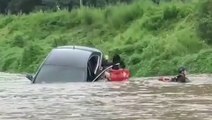 Woman rescued from submerged car in South Korea