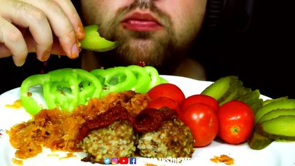 ASMR RICE CUTLETS + STEWED CABBAGE + FRESH TOMATOES + PEPPER EATING SOUND (NO TALKING)  BEST SOUND