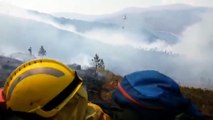 Ascienden a 50 las hectáreas quemadas en el incendio de Lobios en el que se estrelló un avión