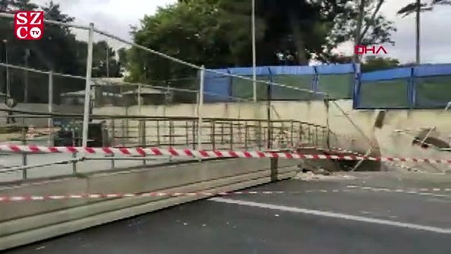 Eyüpsultan'da üst geçit çöktü