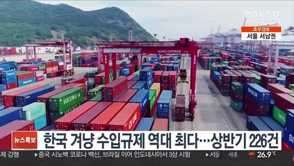 한국 겨냥 수입규제 역대 최다…상반기 226건