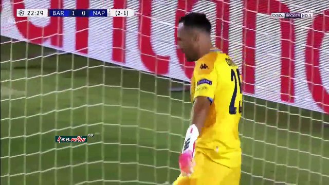 ملخص مباراة برشلونة ونابولي 3-1 هدف ميسي العالمي - عصام الشوالي