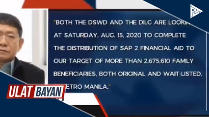 Pamamahagi ng SAP 2 sa Metro Manila, inaasahang matatapos sa susunod na linggo