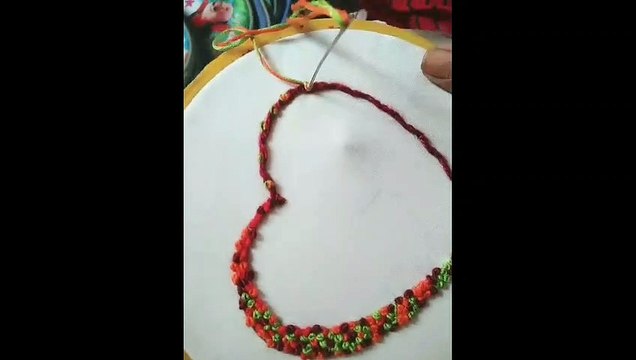 Top stiches Creative heart shape embroidery design for cushion cover, table cloth