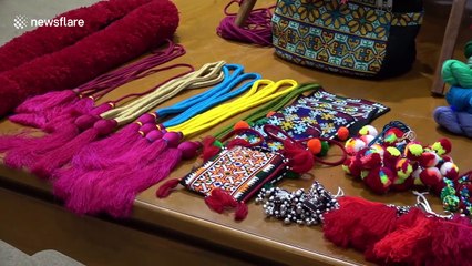 Traditional tribal crafts shown off at fair in Bangkok, Thailand