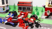 LEGO Experimental trucks and cars for kids, excavator and tractors, Police Cars and train