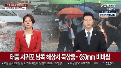 태풍 서귀포 남쪽 해상서 북상중…250mm 비바람