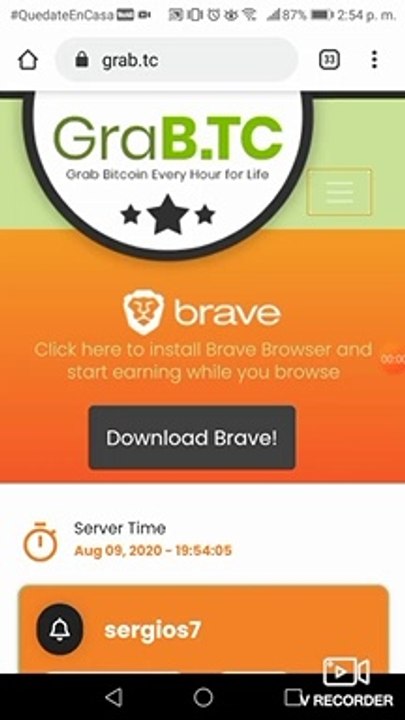 Earning BTC with grab.tc