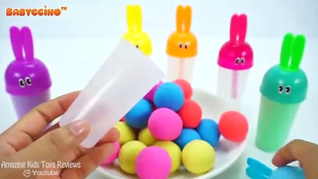 Babyccino Funny Toys Review Episode 9 - Learn Colors Rainbow Ice Cream & Kinetic Sand