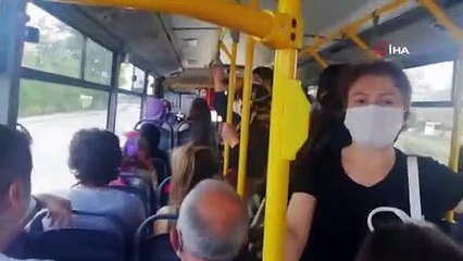 Halk otobüsünde nefes alacak yer kalmadı