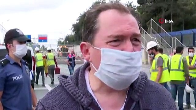 Hasdal Otoyolu'nda üstgeçit çöktü, yol trafiğe kapandı