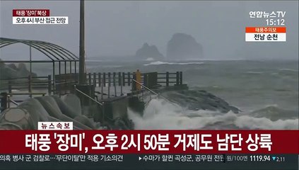 [속보] 태풍 '장미', 오후 2시50분 거제도 남단 상륙