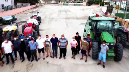 Kozanlı çiftçiler bu kez korona virüse karşı sokakları ilaçladı