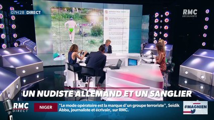 #Magnien, la chronique des réseaux sociaux : Un nudiste allemand et un sanglier - 10/08